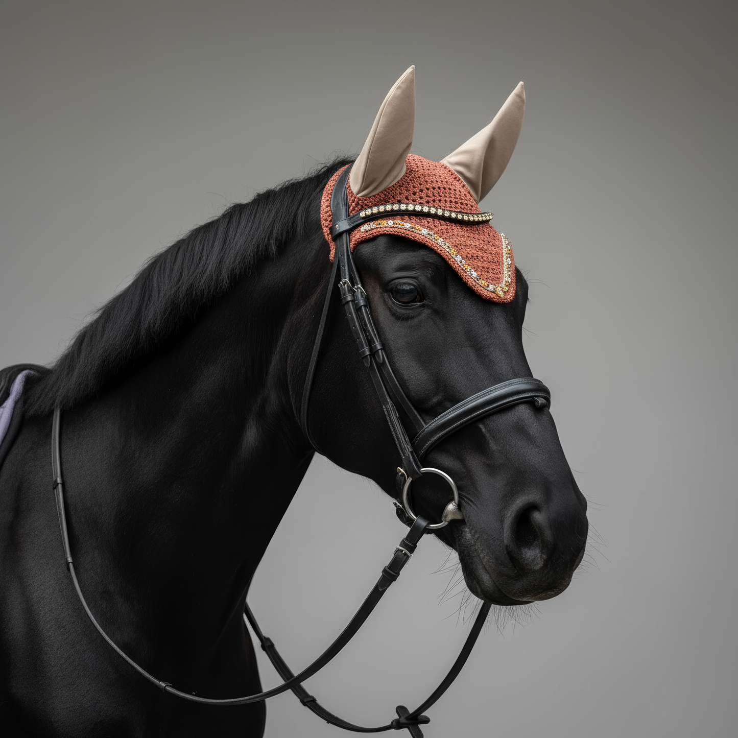 Terracotta Pearl Ear Bonnet